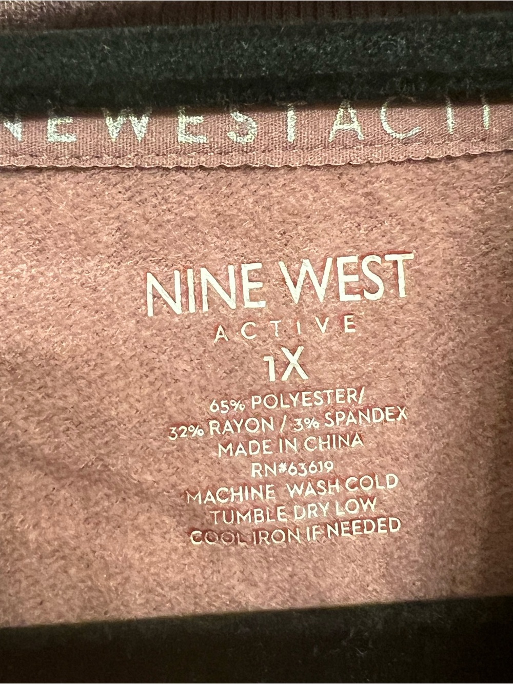 Nine West Mauve Cowl Neck Drawcord Pullover - Picture 3 of 6